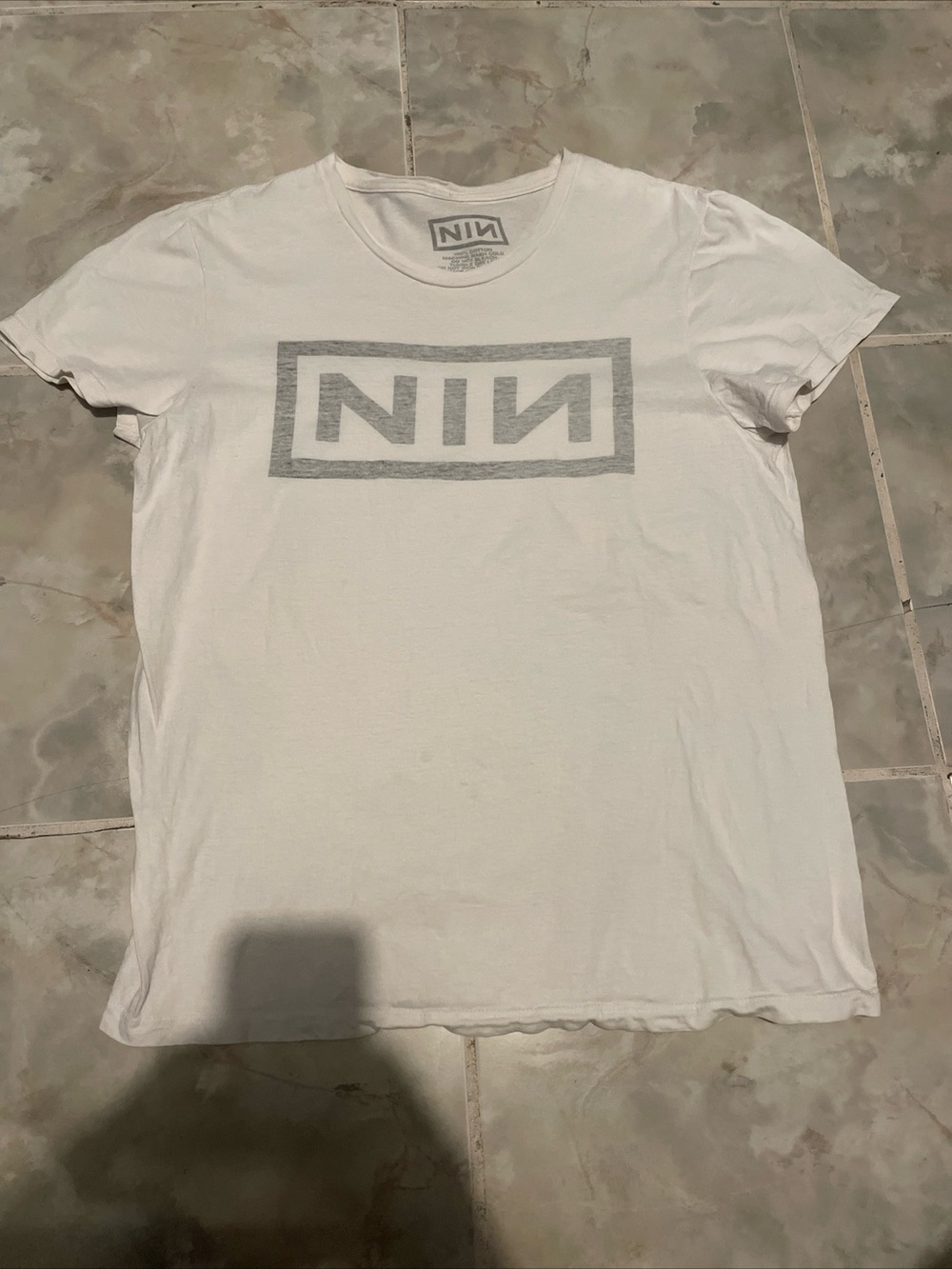 NIN Nine Inch Nails Inside Out White Logo T-Shirt SZ Medium